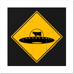 Caution  -  Cows Posters and Art